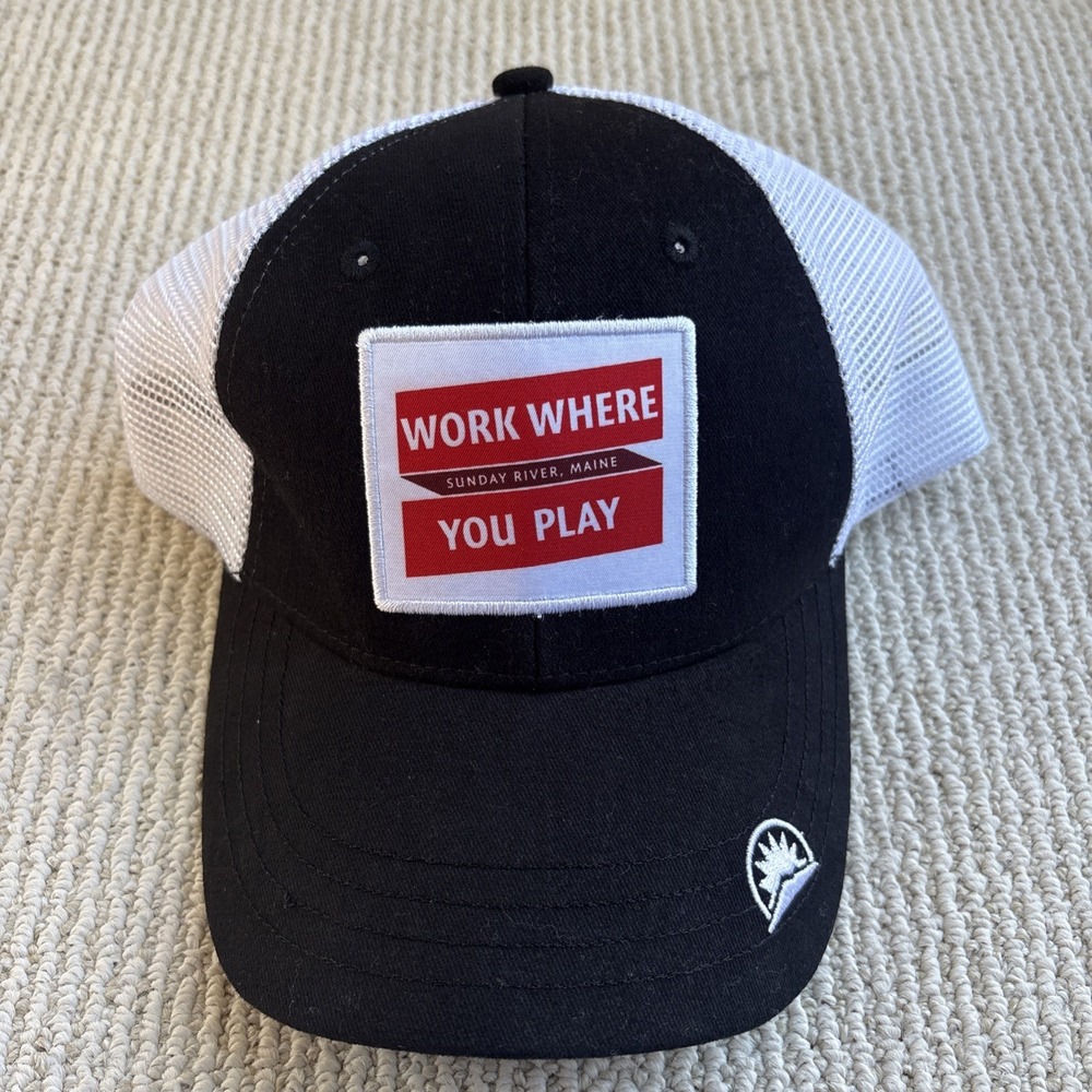 Work Where You Play Sunday River Maine Snapback Adjustable Baseball Hat Cap